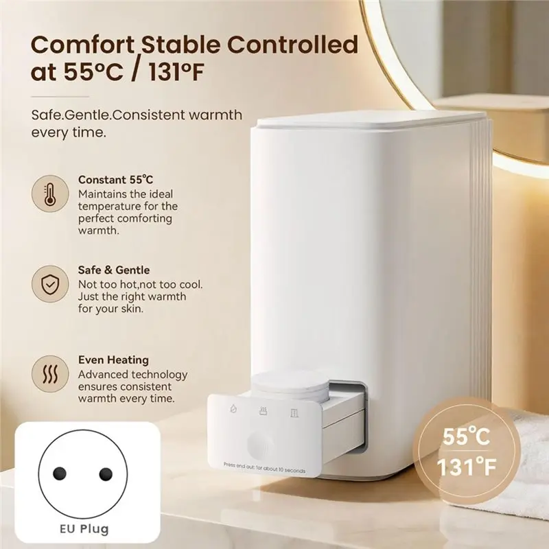 AB66-Hot Towel Dispenser & Face Hot Towel Warmers For Bathroom, 55°C (131°F) Smart Machine Instant -Out Drawer