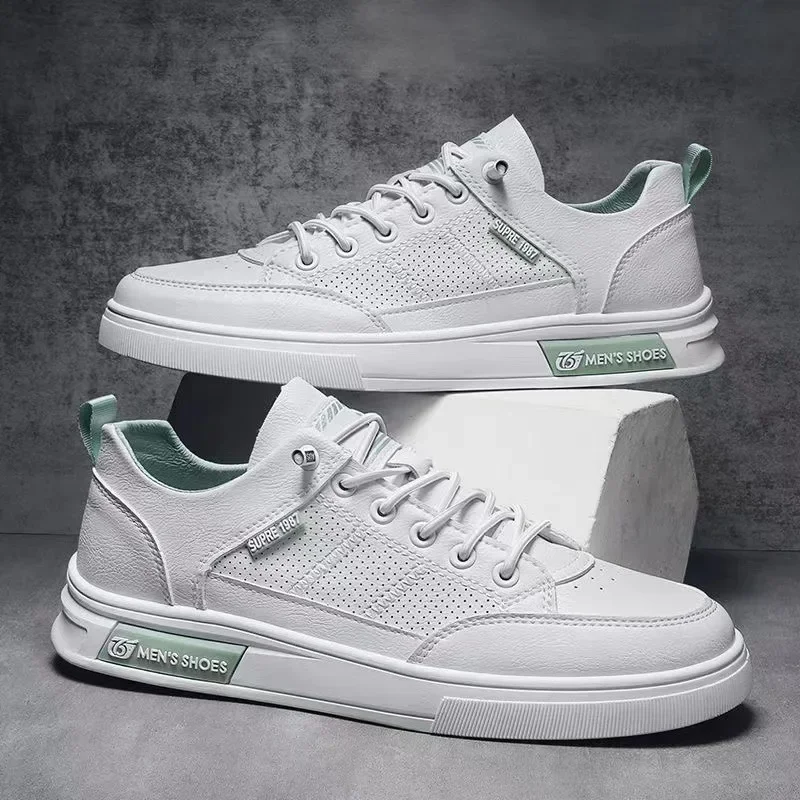 

2025: четыре сезона, новая модная мужская обувь на толстой подошве, дышащая белая обувь, кроссовки для отдыха, мужские универсальные мужские лоферы на плоской подошве