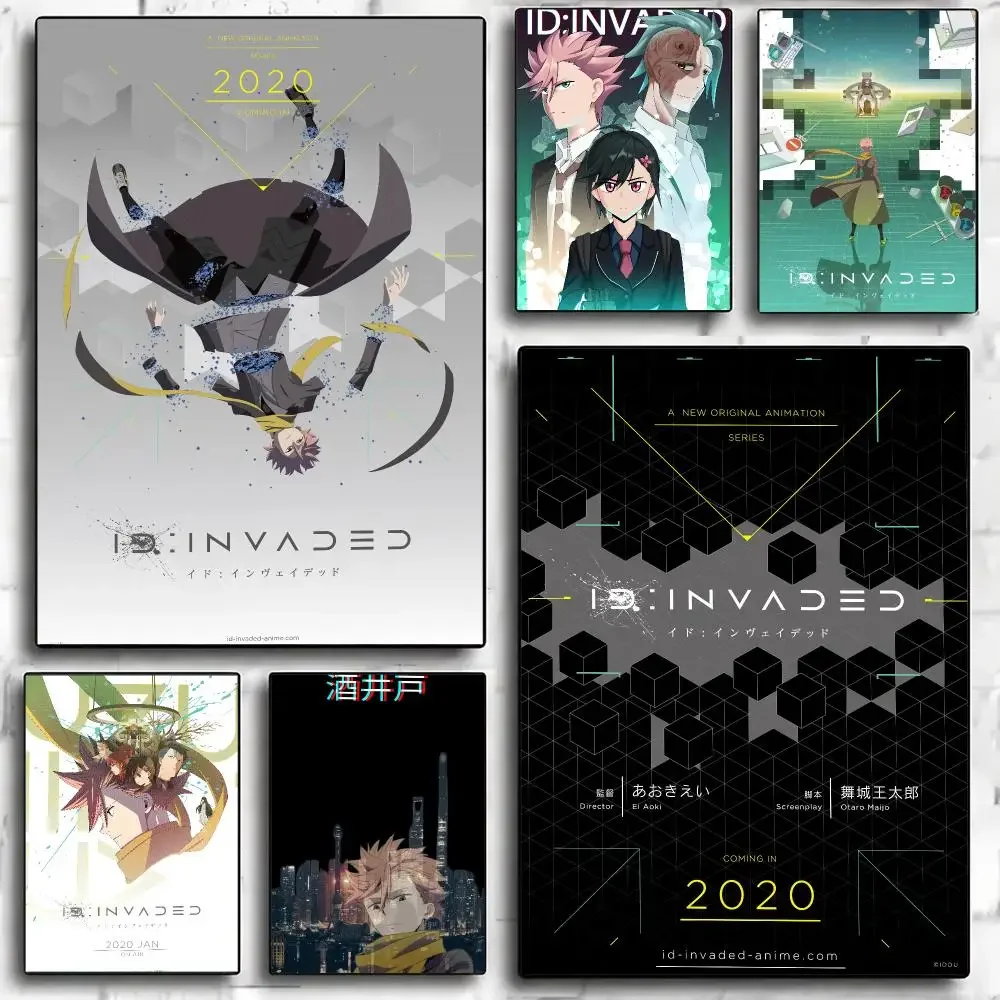 anime I-ID INVADED-D Poster Minimalist Wall Sticker for Cafe Office Bar Home Decor and Gift