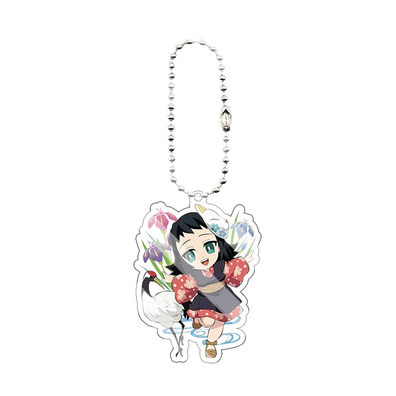 Anime Characters Demon Slayer Acrylic Keychain Bag Charm Cute Q Version Rengoku Tanjiro Giyuu Makomo Backpack Pendant Decor Gift view 6