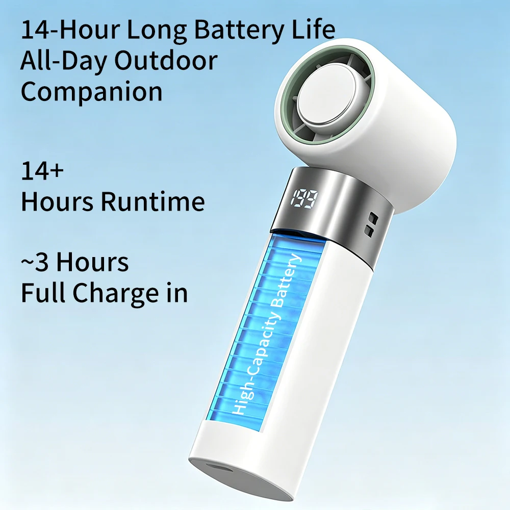 

New Ice High-speed Fan Semiconductor Refrigeration Long Battery Life Mute Portable Rechargeable Handheld Small Fan