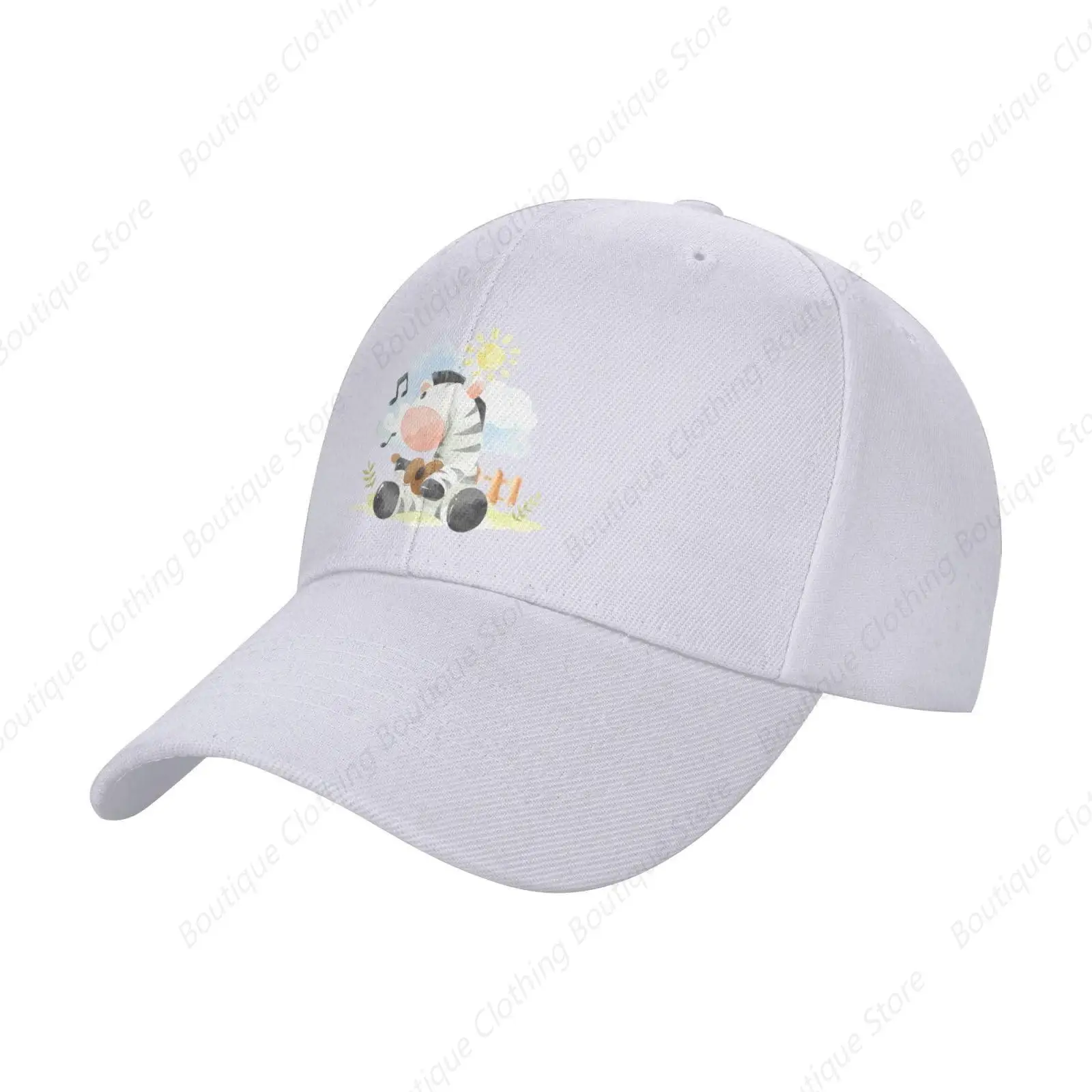 Cute Zebra Playing Guitar Baseball Cap for Men Women Classic Adjustable Dad Hat Golf Hat Red