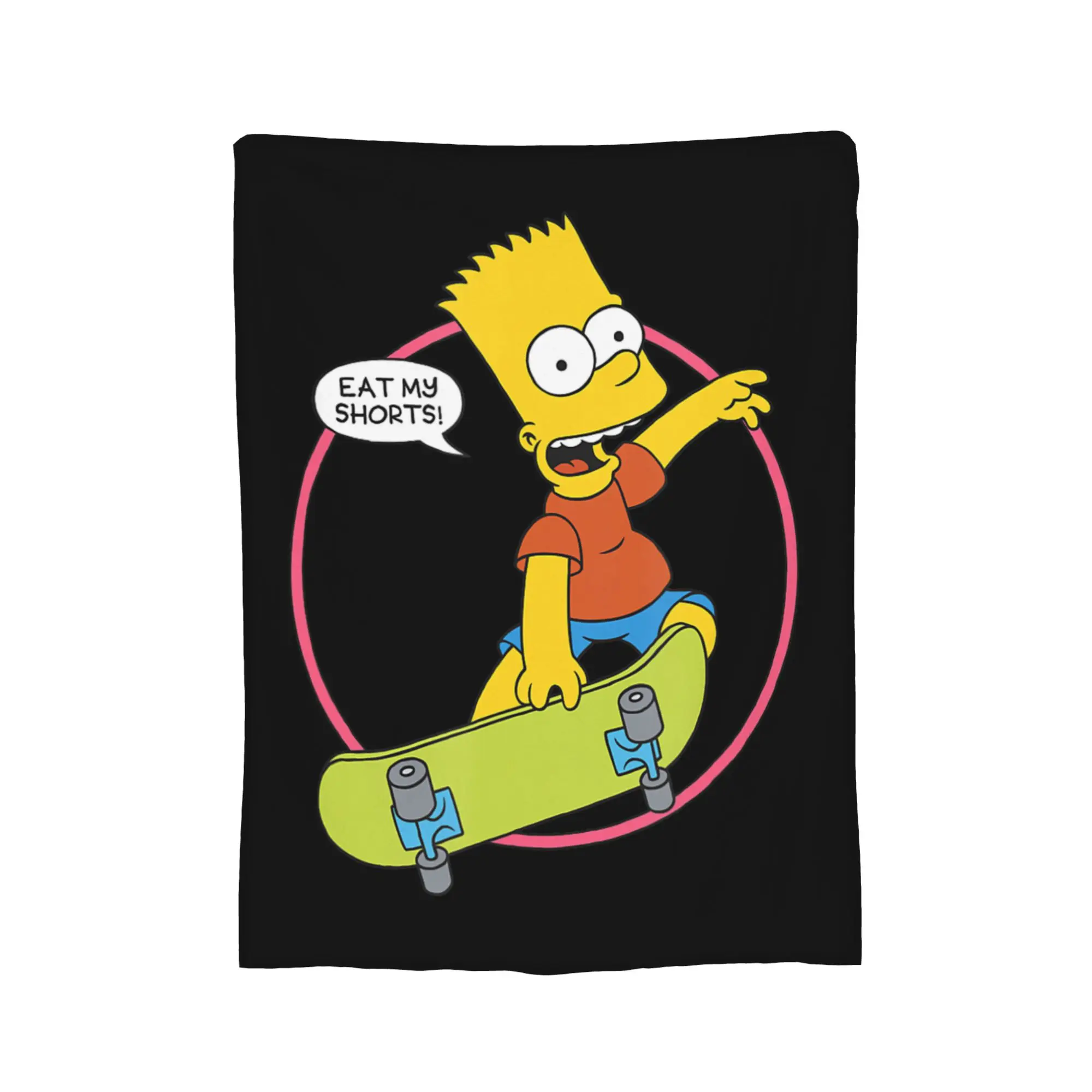 Bart Simpson Eat My Shorts Blankets Flannel Printed   Multifunction Ultra-Soft Throw Blankets for Sofa Car Bedding Throws