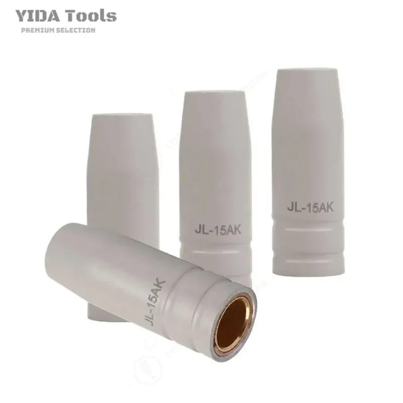 14PCS 15AK Welding Torch Nozzle Protective Cover Non Stick Slag Cap Conductive Tip Connecting Rod for MIG Welder Consumables