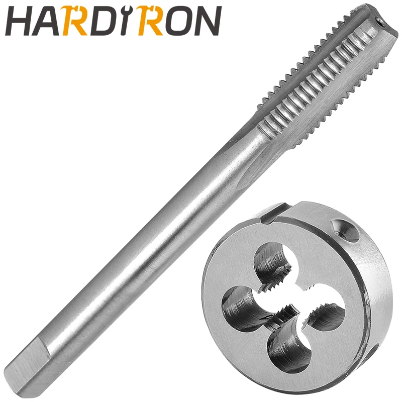 Hardiron 3/8-18 UNS Tap and Die Set Right Hand, 3/8 x 18 UNS Machine Thread Taps & Round Dies