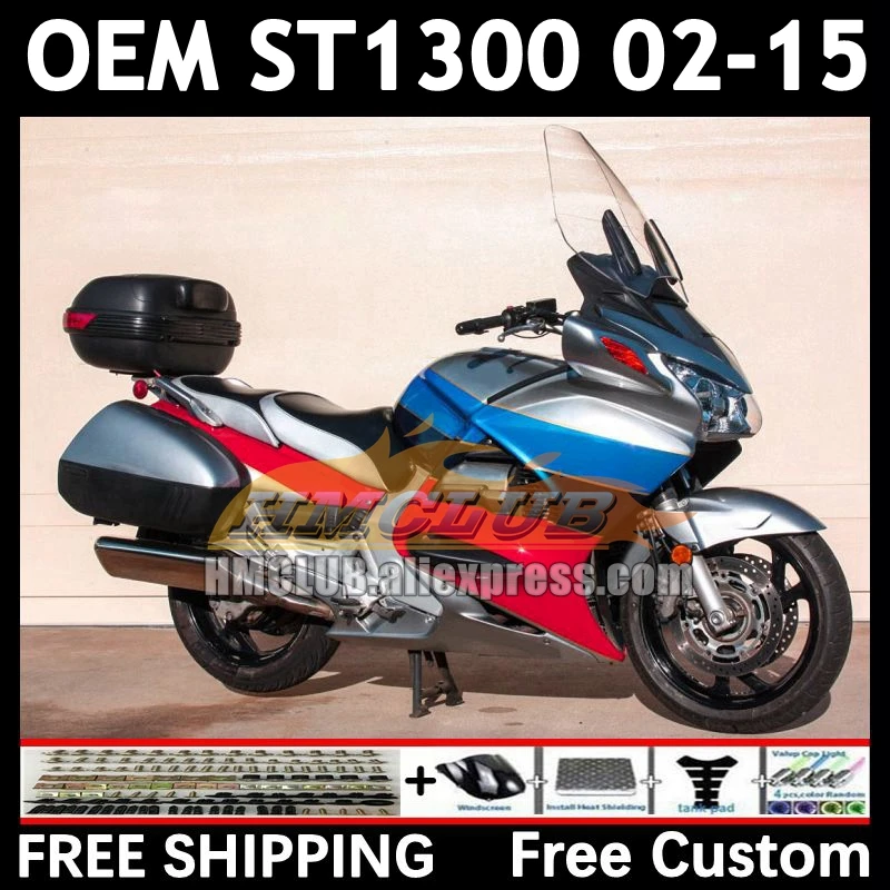 STX1300 For HONDA Pan European ST1300 88No.102 ST-1300 ST 1300 02 03 04 05 06 07 08 silver red 09 2010 2011 2012 2015 Fairings