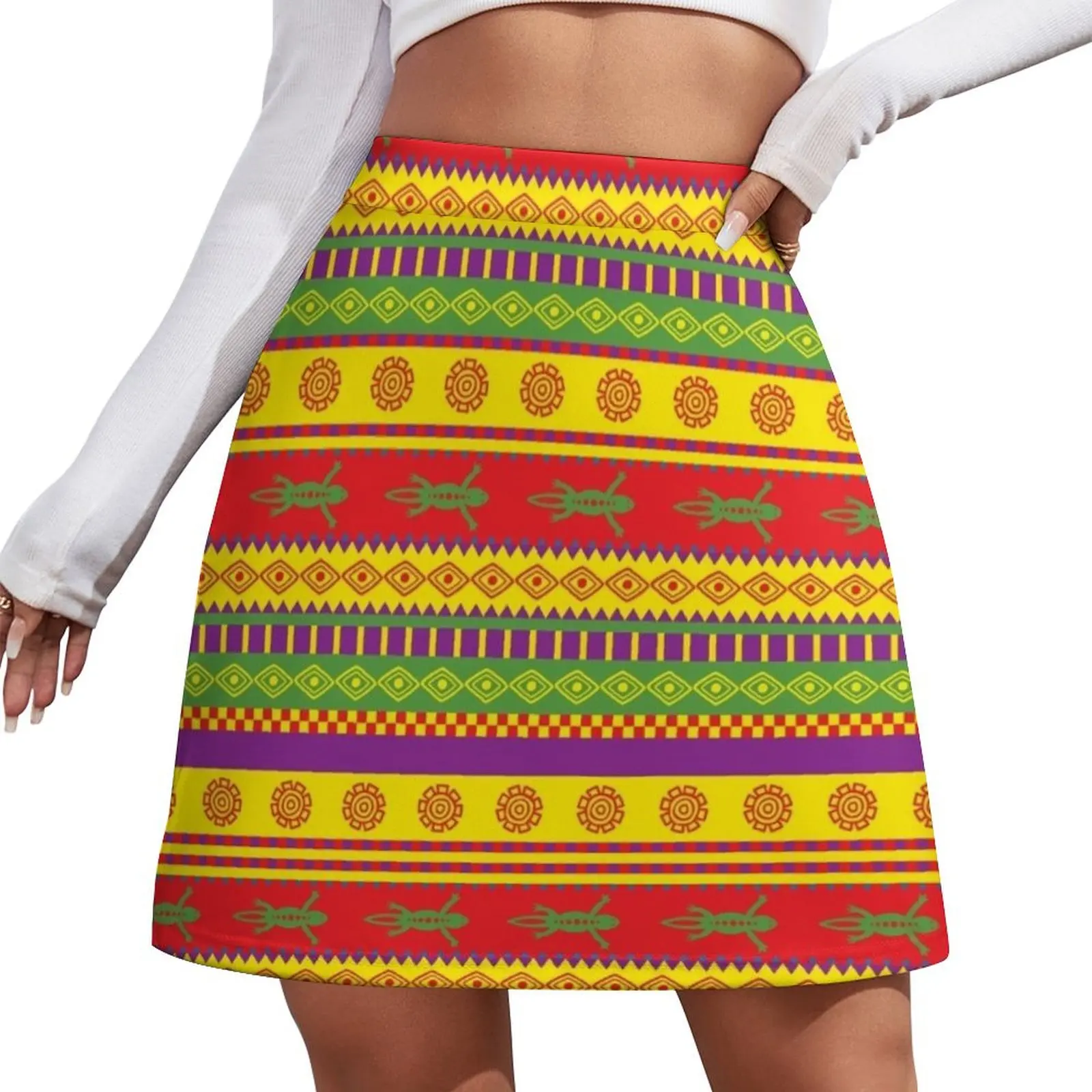 

fancy mexican styled pattern Mini Skirt novelty in clothes night club outfit girls skirt Mini Skirt