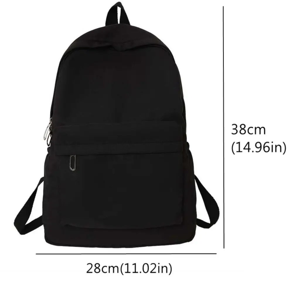 Solid Color Preppy Style Backpack Nylon Storage Bag Students School Bag Korean Style Large Capacity Teenagers Shoulder Bag