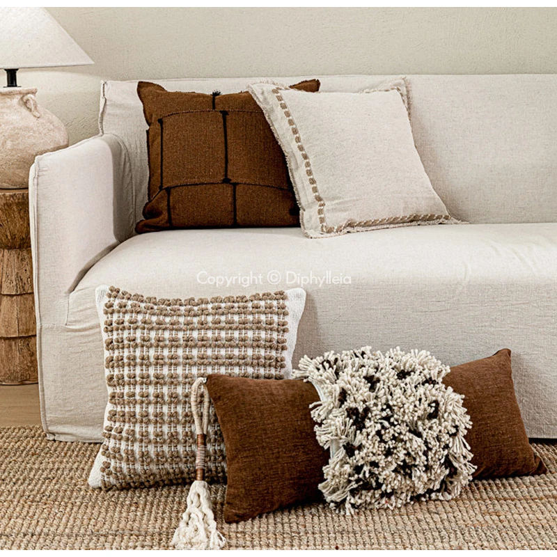 ปลอกหมอนอิงดีไซน์โดดเด่น แรงบั - Textured Throw Natural บทวิจารณ์และราคา