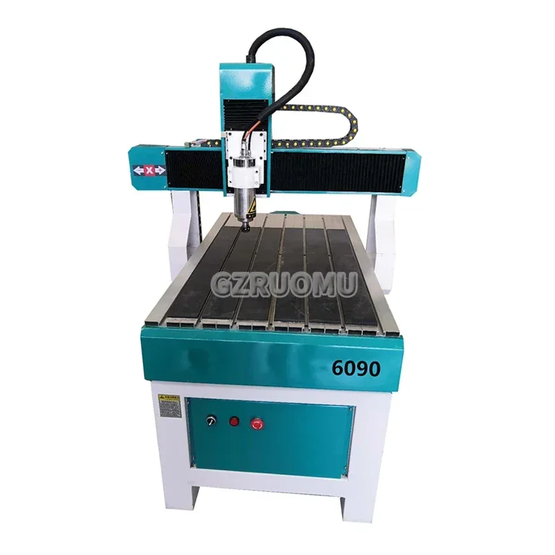 Metal Milling Machine For Iron Copper Steel Metal Mini Cnc Router 6090 Cast Iron Table Heavy Body Woodworking Carving Machine