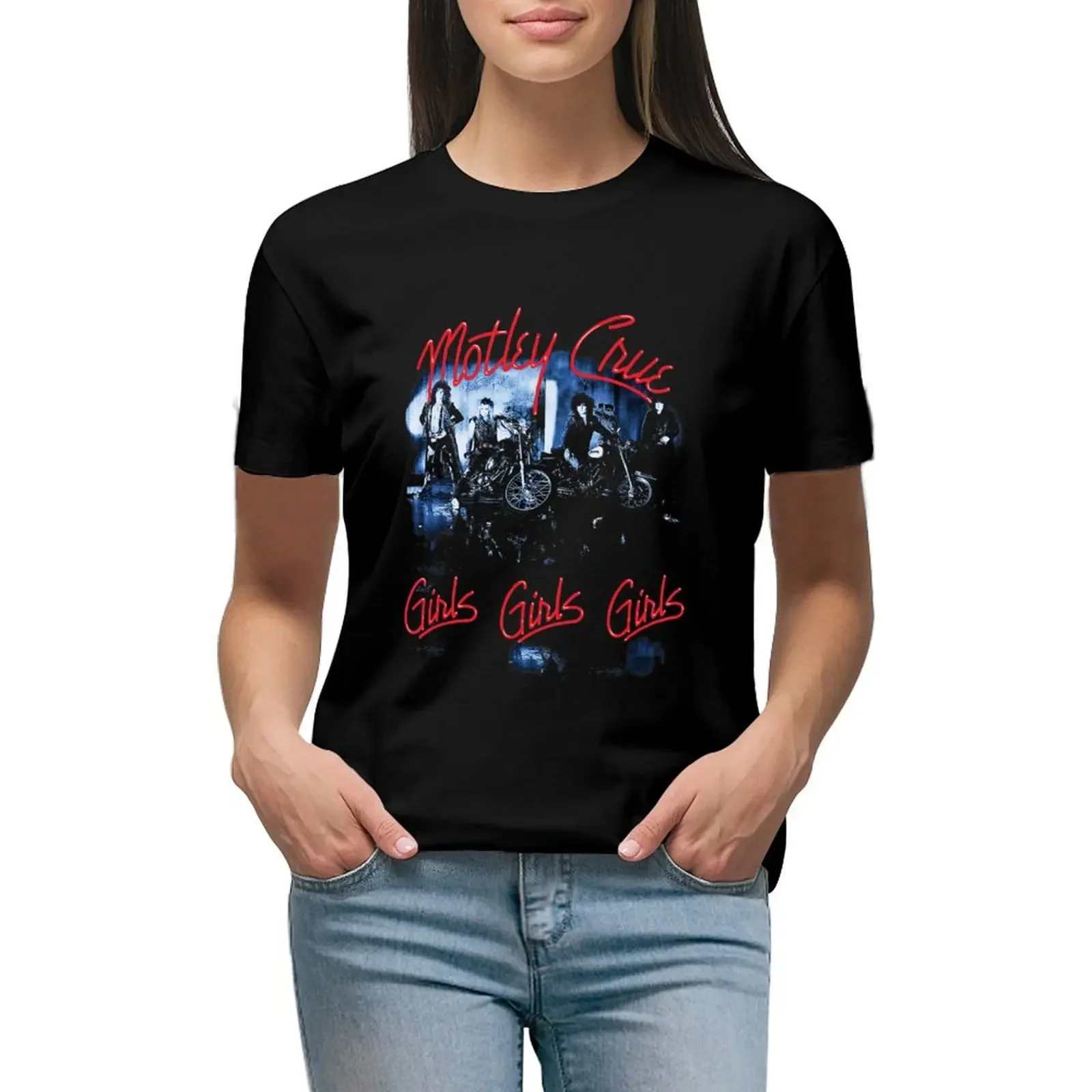 

Mtley Crüe - Girls Girls Girls Tracklist T-Shirt cute tops Short sleeve tee plus sizes cotton t shirts Women