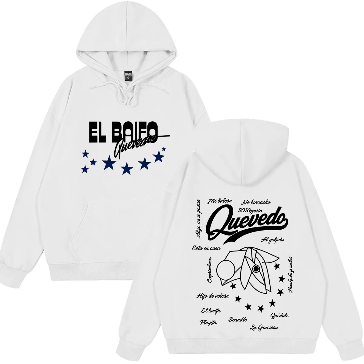 QUEVEDO EL BAIFO Album 2026 Tour Grafik-Hoodie für Herren und Damen Ästhetischer Trend-Sweatshirt Locker Lässig Vintage Übergroßer Pullover – Detail 2