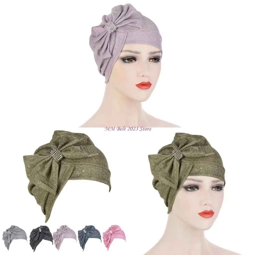 49me-ターバン-キャップ-ビーニー-ヘッドスカーフ-プリーツ-事前に結ばれた脱毛ヒジャブ帽子-大きなリボン付き