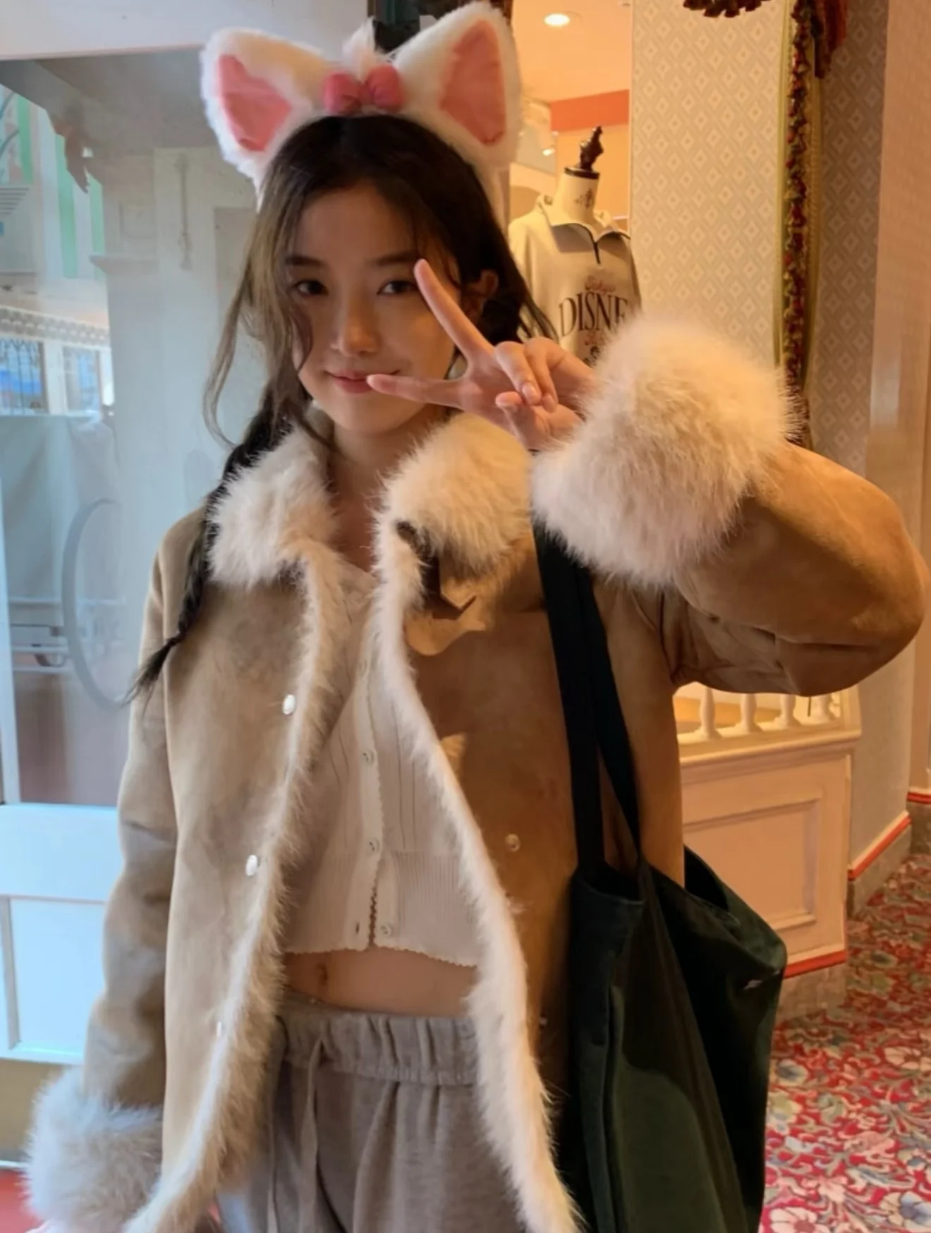 

Корейская женская шуба с длинным воротником-стойкой, дизайн из натуральной кожи и меха, зимняя верхняя одежда в стиле ретро Sle