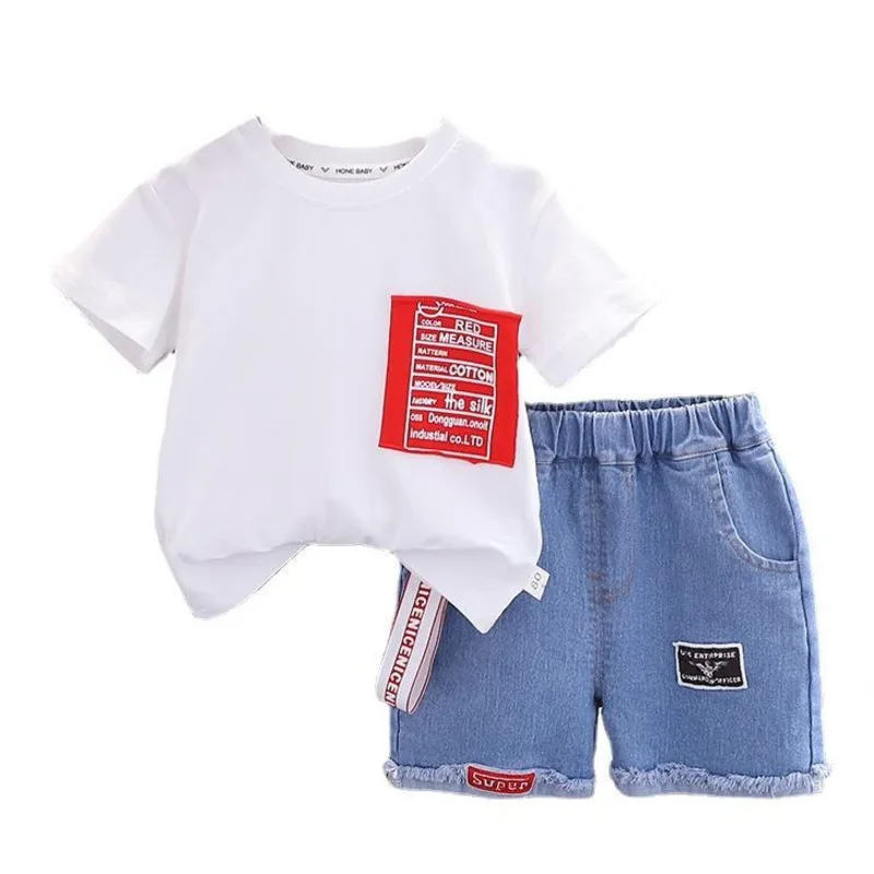 New Summer Baby Girl Clothes Children Boys Letter T-Shirt Shorts 2Pcs/Set Kids Clothing Toddler Casual Outfits Infant Tracksuits