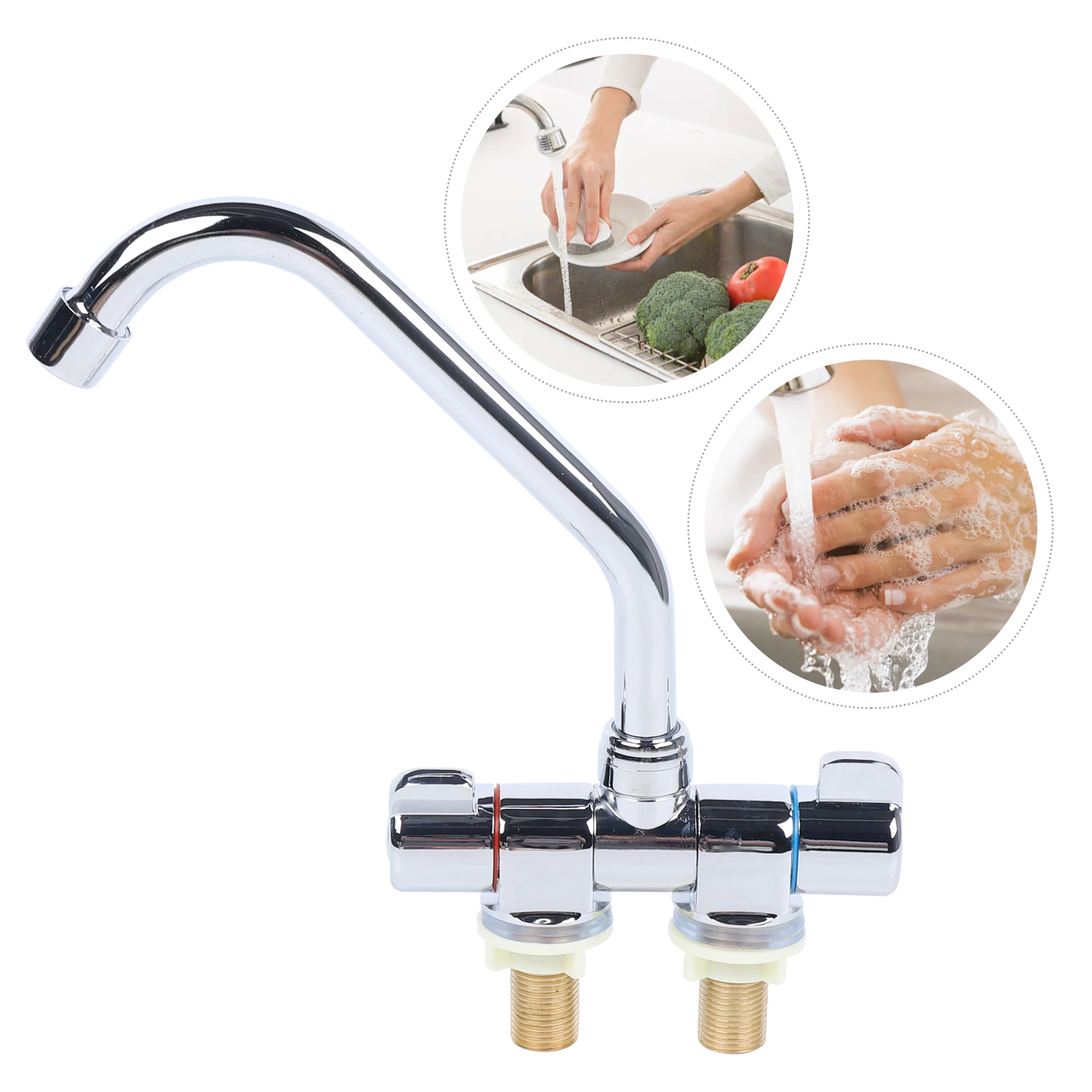 Boat RV 360° Turning Cold & Hot Folding Kitchen Faucet 