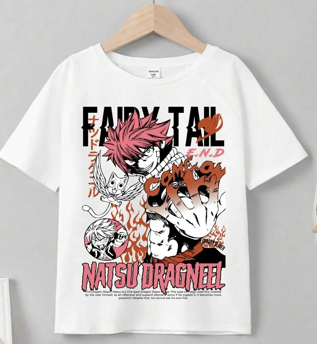 

Fairy Tail T-shirt Gray Fullbuster Natsu Dragneel Girl Anime Gift Shirt All Size