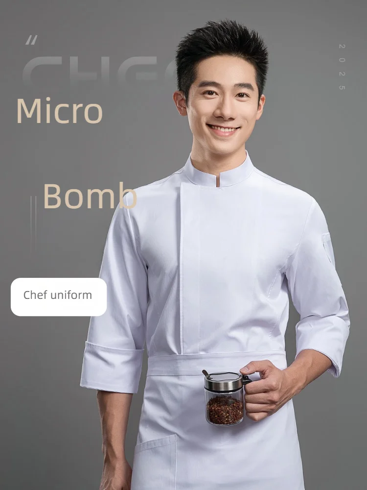 

Professional Chef Jacket Long Sleeve Autumn Winter Workwear for Commercial Kitchen Staff