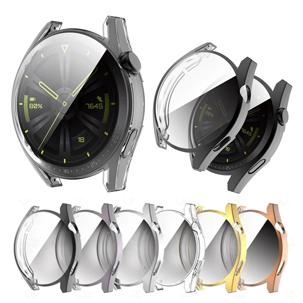 TPU Protective Case For Huawei Watch GT3 42mm 46mm Full Screen Protector Shell Bumper