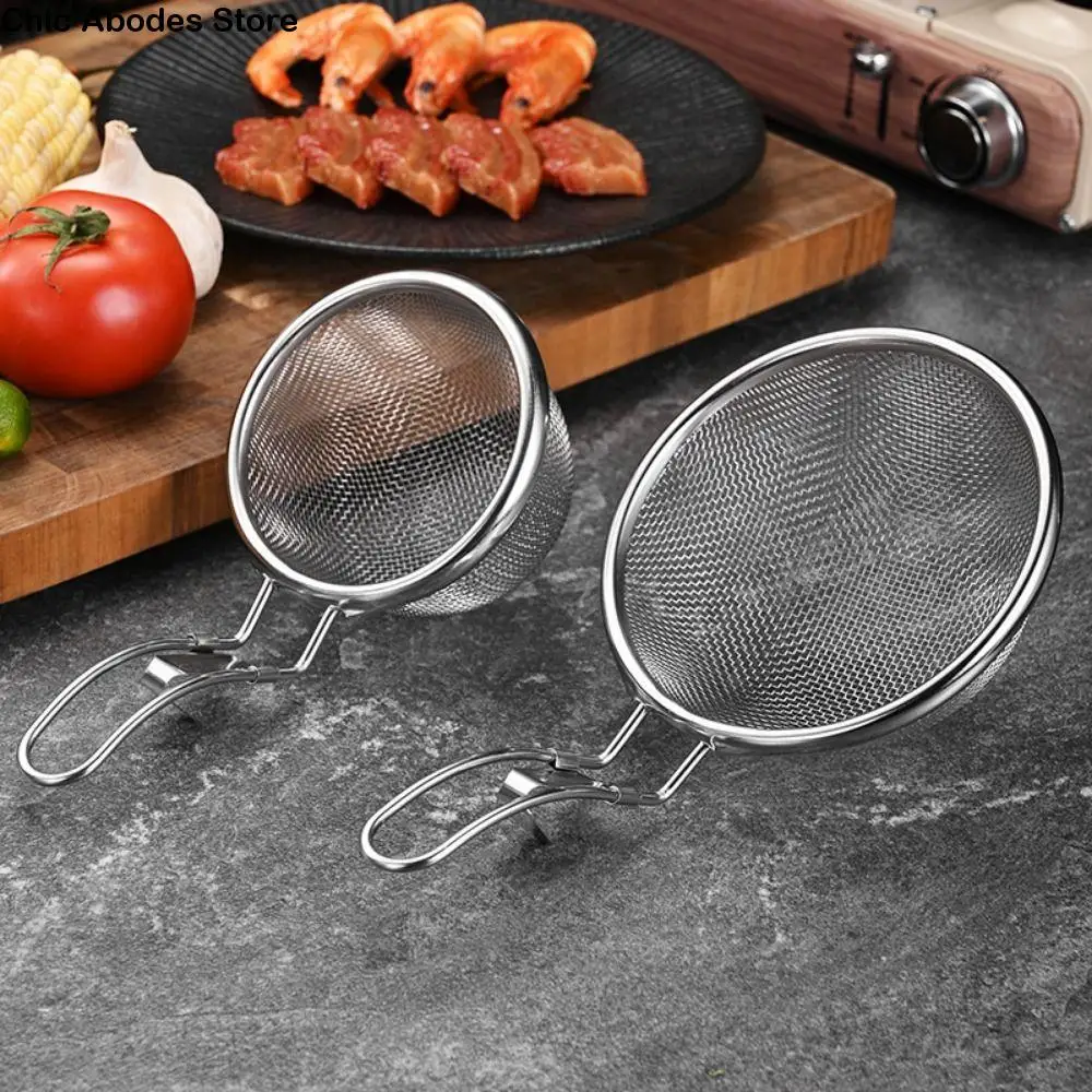 Fine Wire Mesh Food Strainer Hook Handle Rust-proof Food Colander Multipurpose Practical Noodle Filter Sifter Vegetables