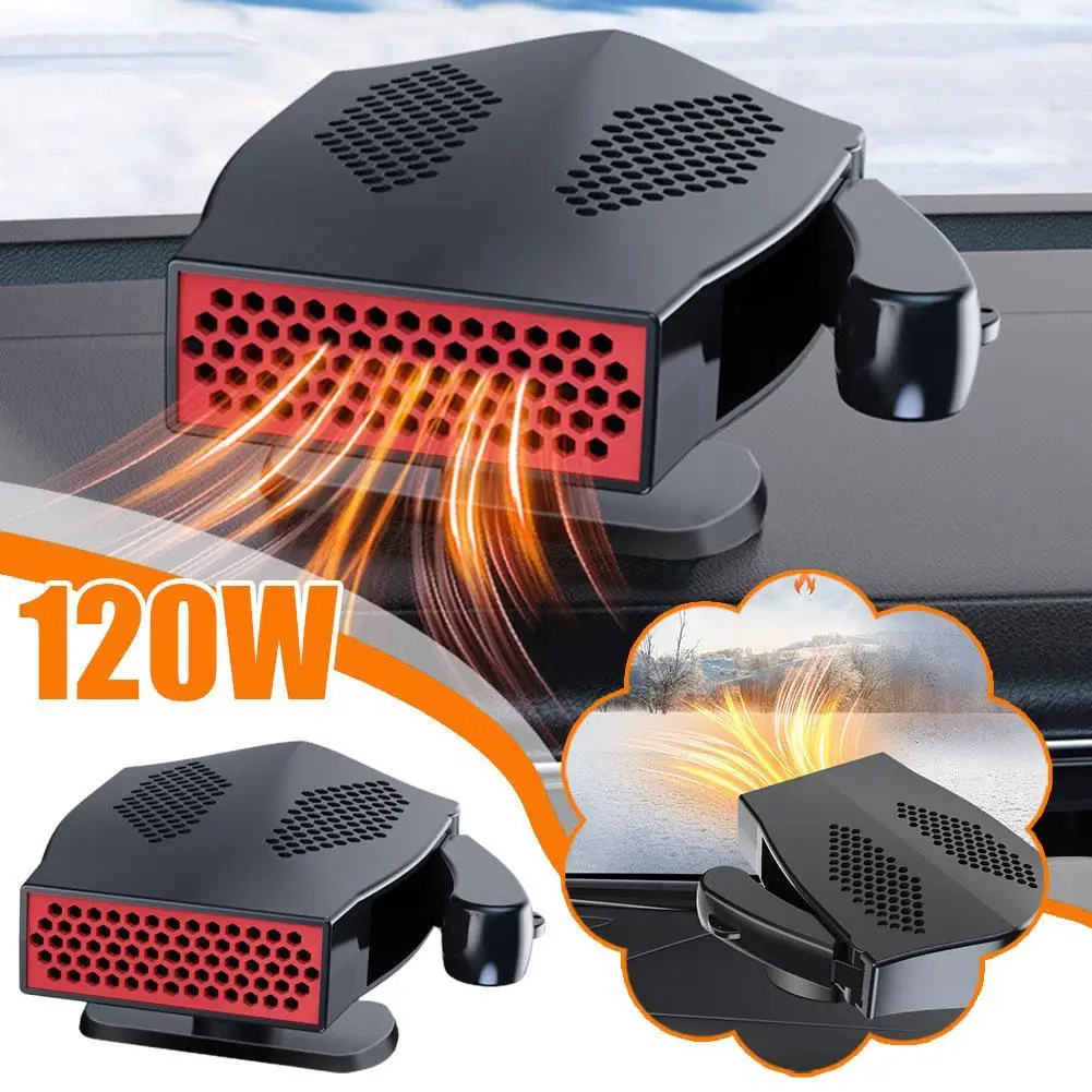 Car Heater 12V 120w Portable Car Heater Fan Electric Defroster Heating Auto Anti-Fog Car Cooling Heater Demister Windshield P7G4