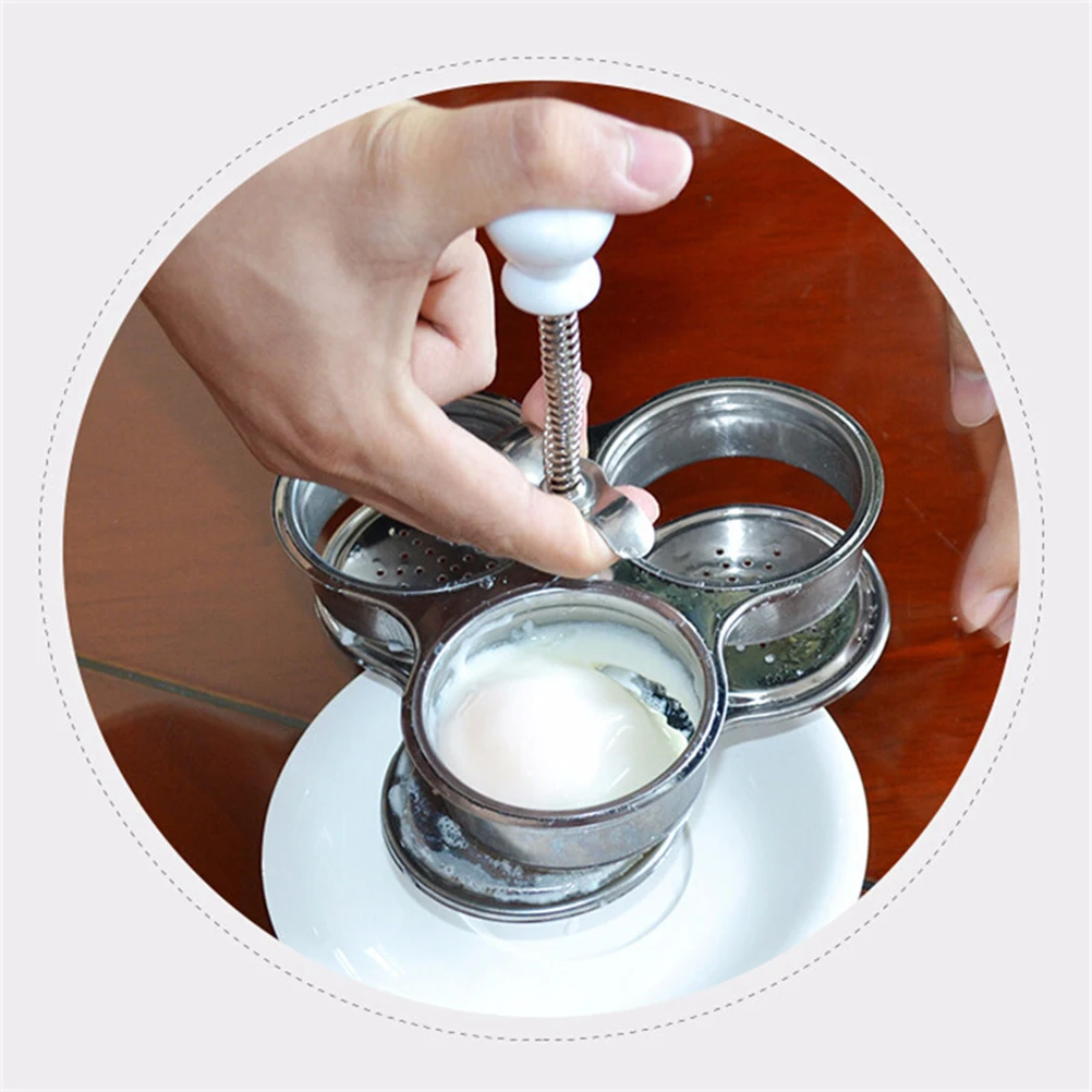 

Stainless Steel Steamer Three Grid Boiling Basket Quick Stovetop Egg Cooker Kitchen Utensil Egg Boiler Poacher With Spring