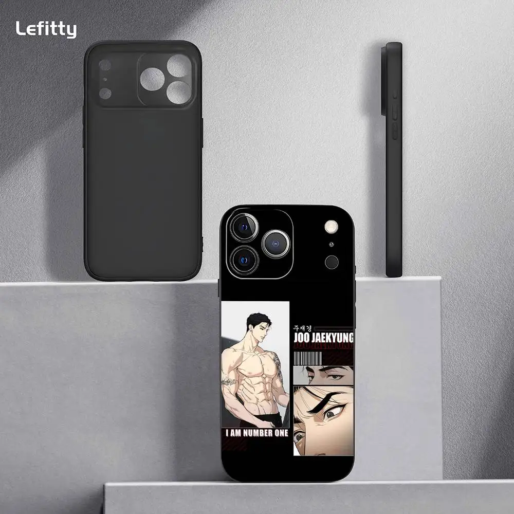 1PC J-Jinx J-Joo Jaekyung iPhone 17 16 15 14 13 12 11 Pro Max Plus Mini用スマホケース ブラック フロスト加工 ソフトシェルケース