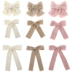 001P Plush lace tape Hair Bows Cute Hairpins Girls duckbilled  Hair Clips Barrettes  Clip Kids Headwear Fashion Hair Accessores