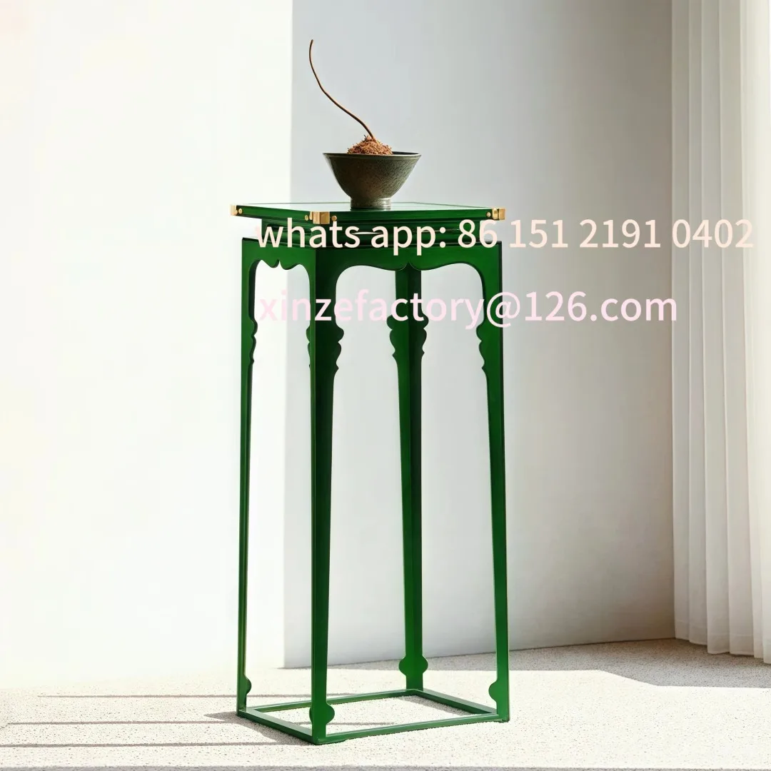 

Customizable Floor Acrylic Flower Stand Tea Room Ornament Decorative Shelf Bonsai Display Stand Zen New Chinese Corner Table