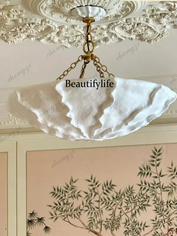 French, plaster chandelier antique creative living room lamp American retro simple villa dining room decorative chandelier