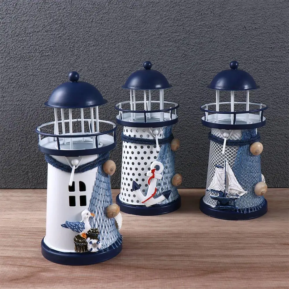 

Metal Iron Party Table Lighthouse Wedding Mediterranean Tower Candlestick Candle Holder Candle Stand