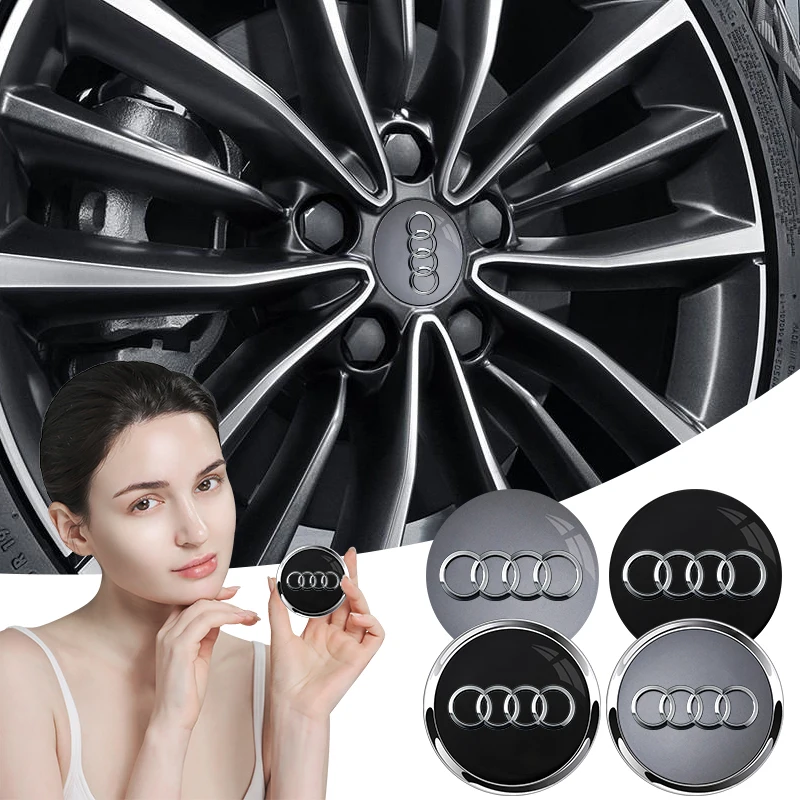 4pcs 60mm 61mm 68mm 69mm Audi Hub Caps Car Wheel Center Caps For Audi A1 A2 A3 A4 A5 A6 A7 A8 S3 S6 Q3 Q5 Q7 Accessories