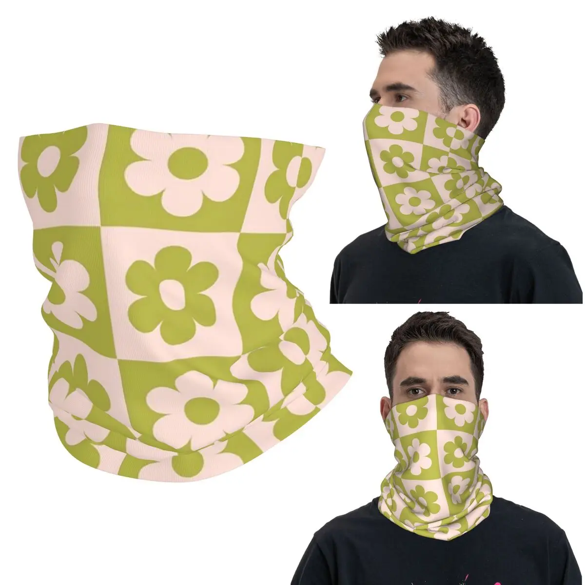 

Шалфейная зеленая бандана с цветами, гетры с принтом, маска, шарф, многофункциональный велосипедный шарф унисекс для взрослых