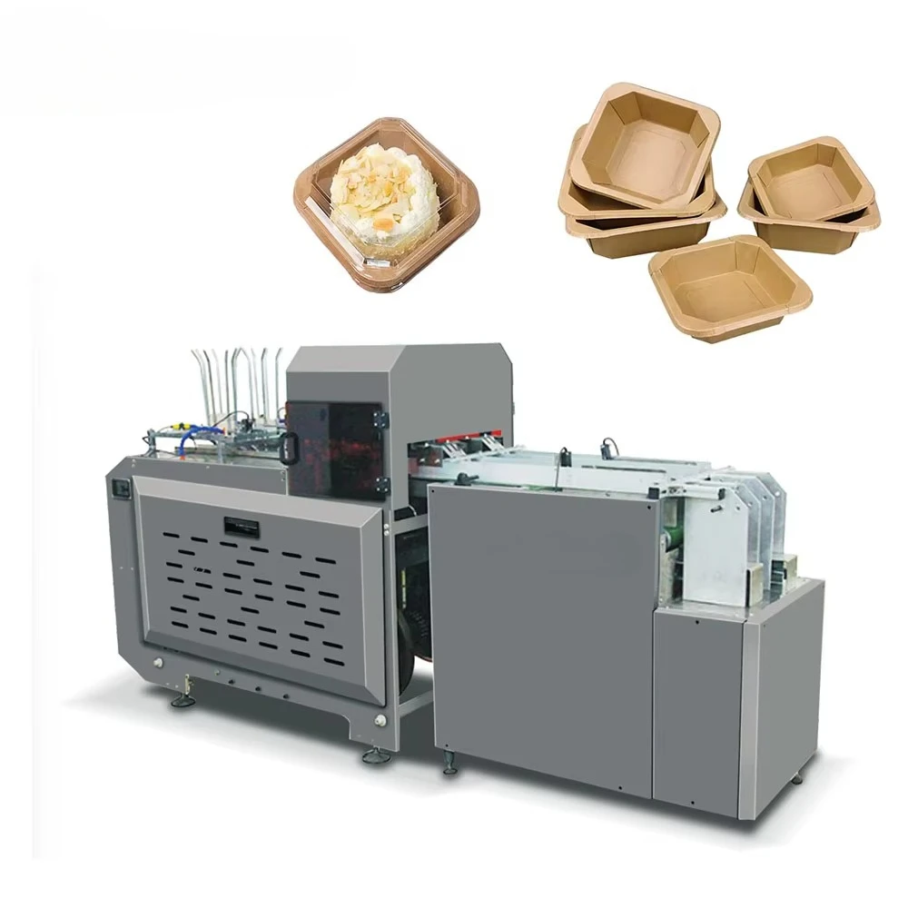 Take Away Food Container Making Machine Salad Square Meal Box Dessert Light Food Paper Bowl Paper Tray Plate Forming Machine