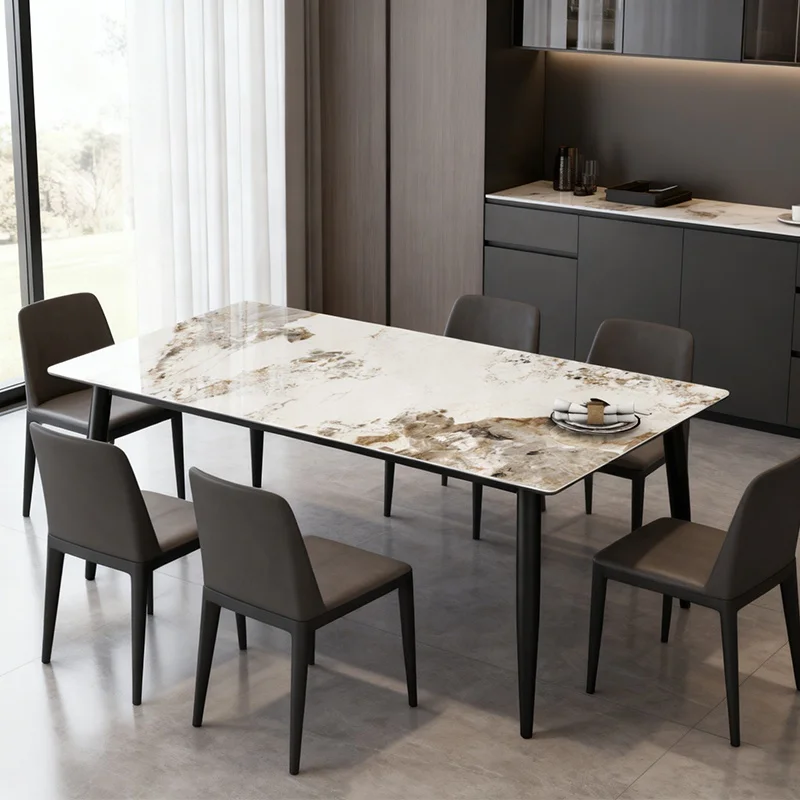Family Suite Furniture Dining Room Steel Foot Table Set Middle Eastern Residential Living Room Dining Table Set