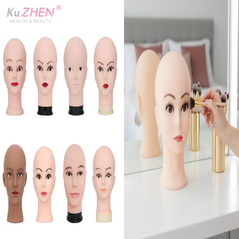 1PC Cosmetology PVC Mannequin Head With Stand Training Wig Making Cosmetology Female MaleHeaddoll for Salon Display Practice Use