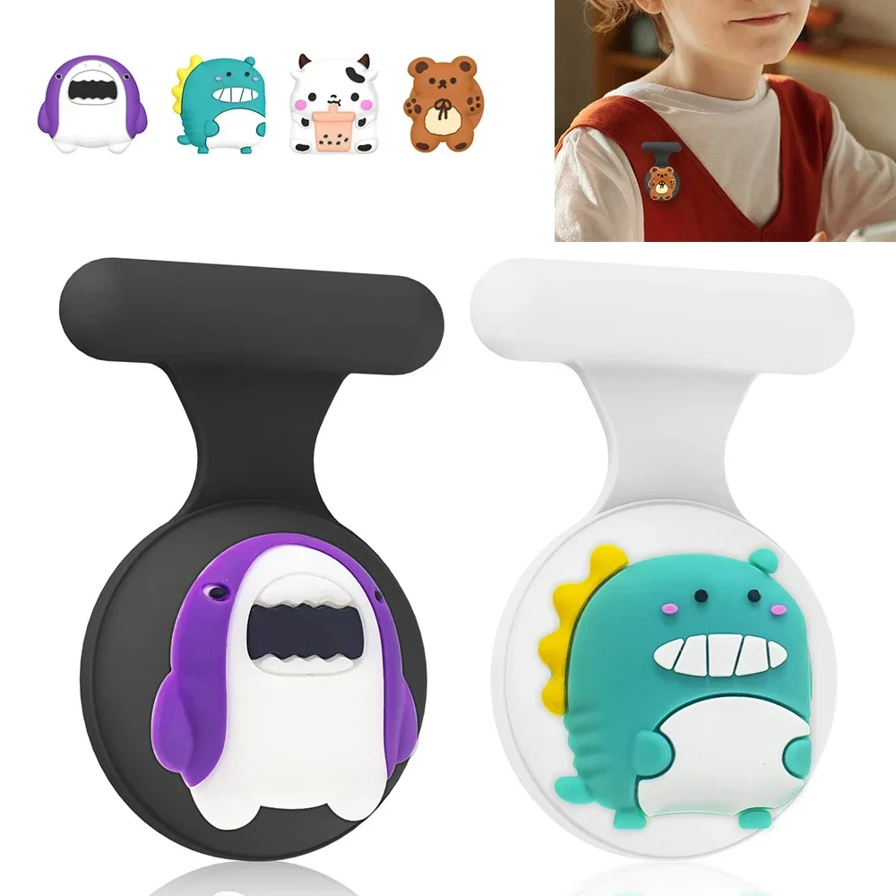 

CoverJoy Hidden For AirTag Case for Kids with 2 Safety Pins 4 Cartoon Charms GPS Tracker Holder for Children Clothes Anti Lost,