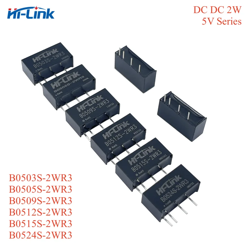 2pcs/lot DC DC 2W B0503S/B0505S/B0509S/B0512S/B0515S/B0524S-2WR3 3.3V/5V/9V/12V Step Down Power Supply Module Power Converter CE