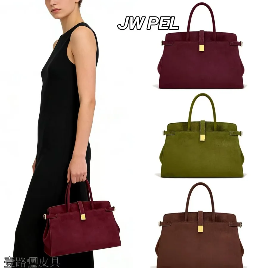 

【New style】- JW PEI new imitation suede handbag all-matched shoulder bag genuine leather large-capacity commuter briefcase