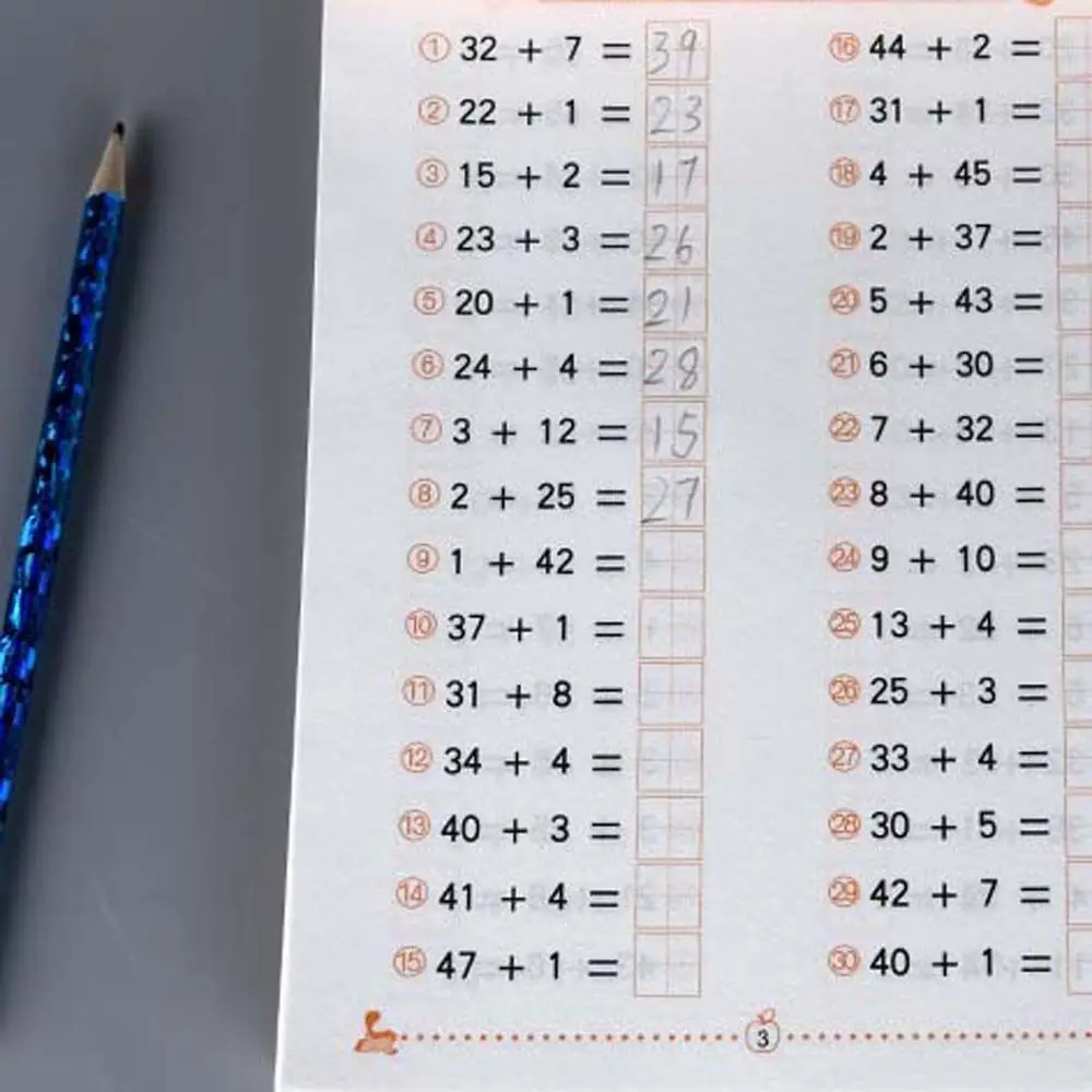 Math Addition Subtraction Exercise Mathematics Arithmetic Writing Book Within 100 Arithmetic Notebook  Arithmetic Book