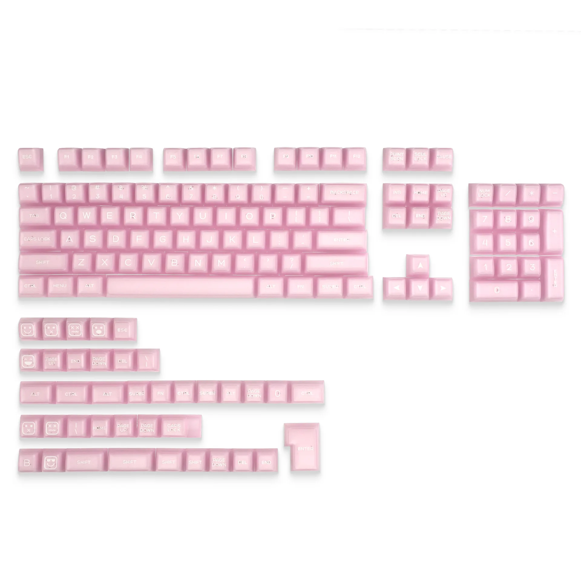 Translucent Jelly Keycaps Set Cute Key Caps 142 Key Caps Replacement for Mechanical Keyboard Accessories Game Office Home Work