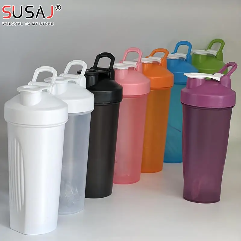 600ml Portable Protein Powder Shaker Bottle Leak Proof Water Bottle for Gym Fitness Training Sport Shaker Mixing Cup with Scale