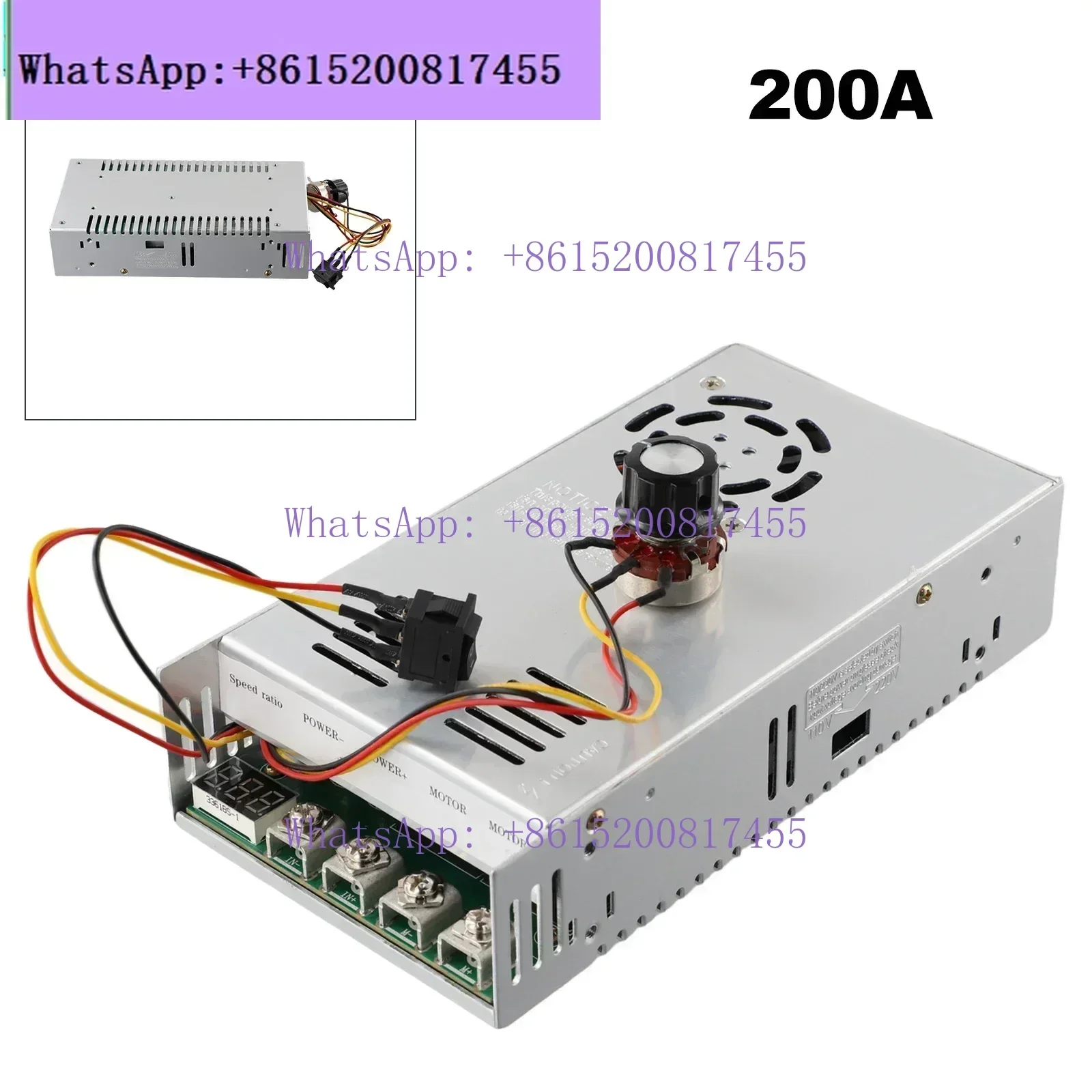 

200A Governor DC Motor Reducer PWM Controller High-Power Industrial Forward Reverse DC 12-48V Qudai 200A-S2 Linear Under Load
