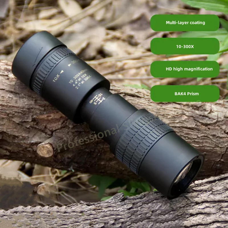 10-300X Zoom Powerful Binocular Telescope Remote Professional Monocular Telescope HD High Quality BAK4 Prism Portable Camping