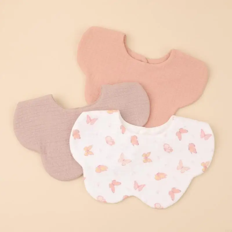 

Pack of 3pcs Cotton Burp Cloths Baby Bandana Drooling Bib Nursing Bib Breathable Saliva Towel for Newborns Toddlers