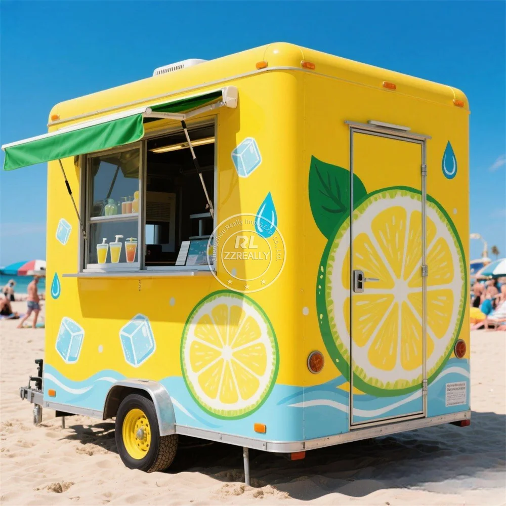 

Street Mobile Ice Cream Coffee Food Trailer Fried Chicken Hot Dog Pizza Trailer Fast Food Truck Cart With Full Kitchen