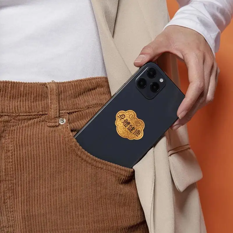 Adesivo Decalcomania del telefono Adesivi per telefono ricchezza Decalcomania del telefono in lamina d'oro Adesivi modello Feng Shui Accessori per telefono buddista per laptop