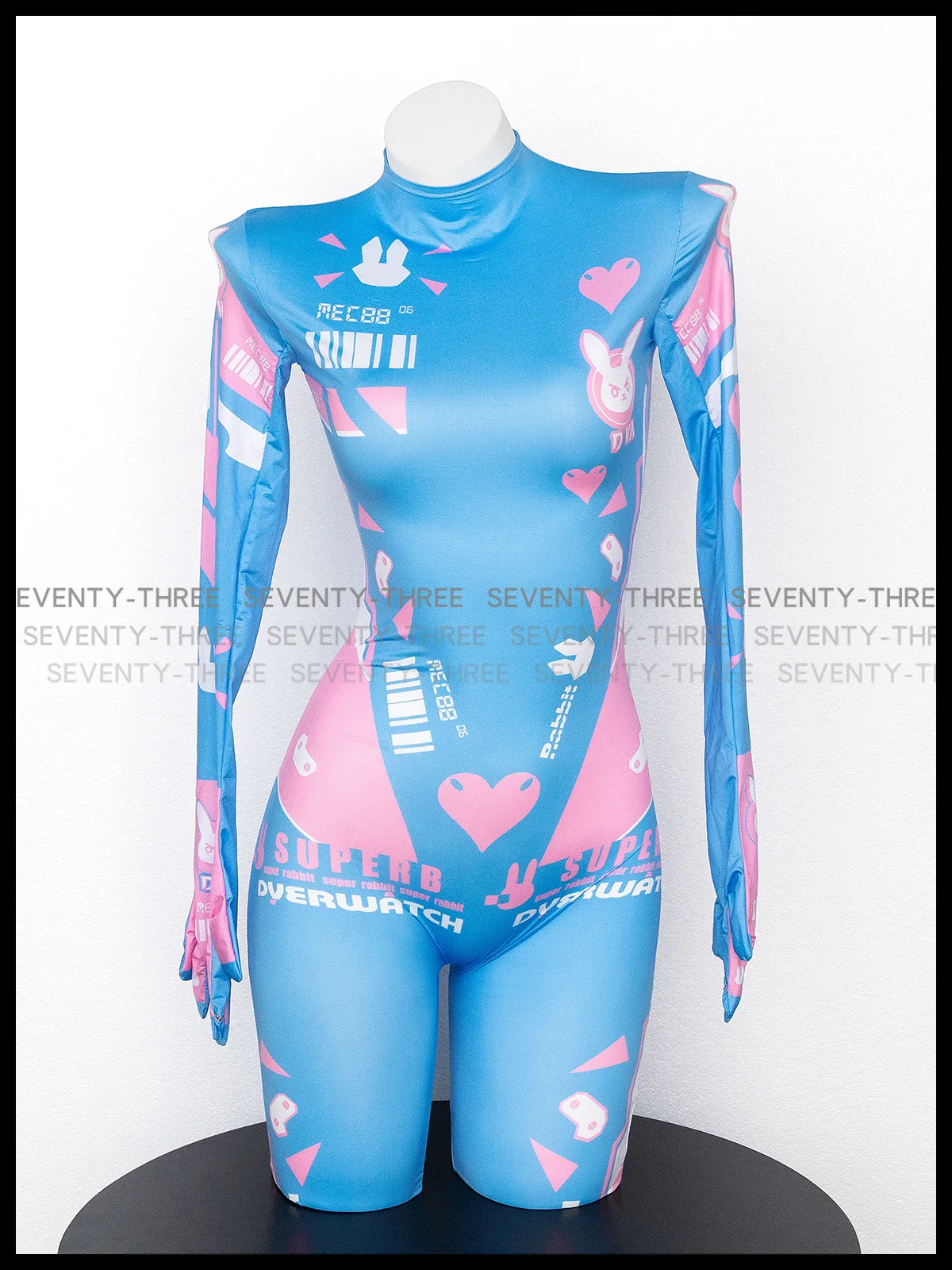 Women D.Va Cosplay Mechanical Sexy Bunny Jumpsuit and Bodystocking Sukumizu Costumes Swimwear Bodysuit Stocking Set