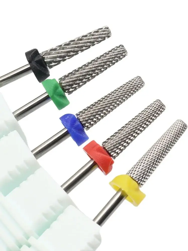 1 Stück lange Mini 5-in-1 profession elle Wolframcarbid-Nagel bohrer, geruchs neutrale, konische Fräser zum Entfernen von Gel acryl – Detail 3
