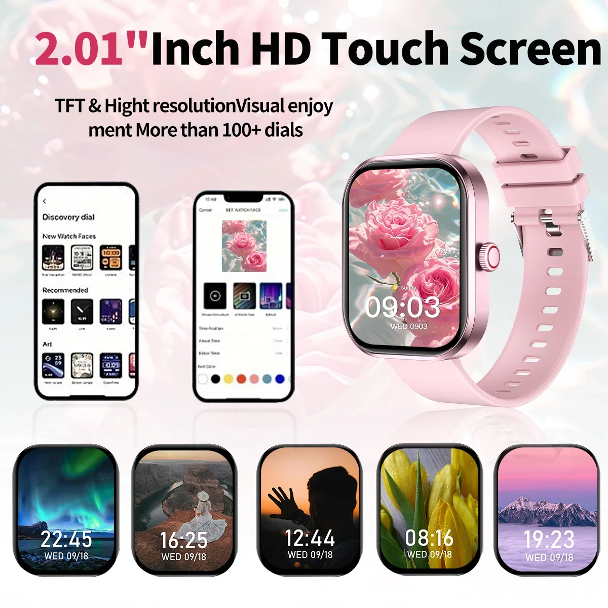 2026 Smart Watch with Wireless Calling, Weather Forecast & Sports Mode, DIY Wallpaper SMS Alerts Silicone Strap for Men Women - view 2